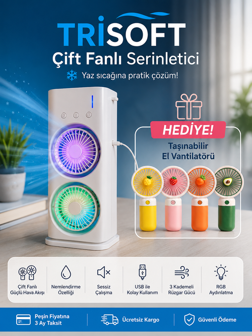 Trisoft 3 Kademeli Buharlı Çift Fanlı Hava Soğutucu